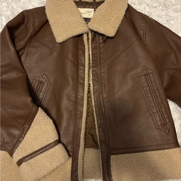 Universal Thread Brown Faux-Leather Shearling Jacket - Picture 4 of 4